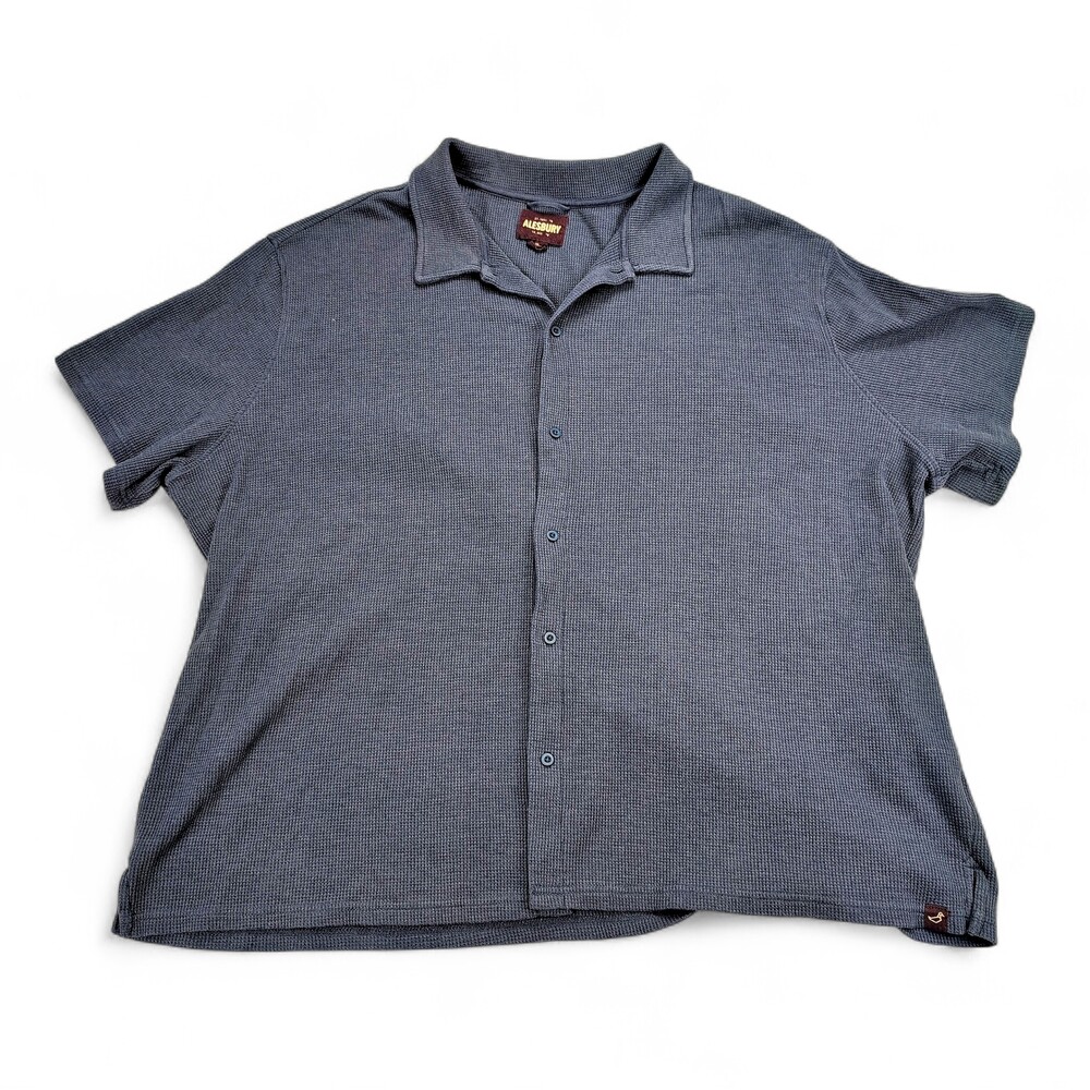 Alesbury 3XL Big & Tall Waffle Knit Short Sleeve Button Shirt